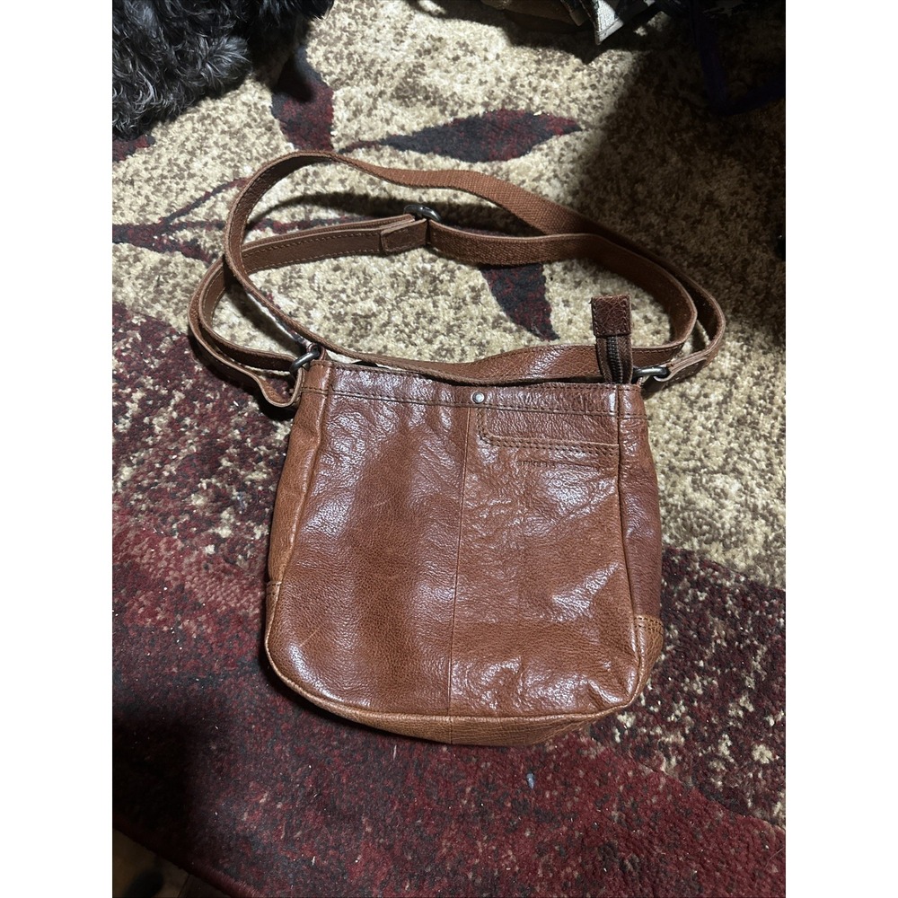 Spikes & Sparrow Brown Leather Crossbody Bag Messenger Small Cognac Distressed